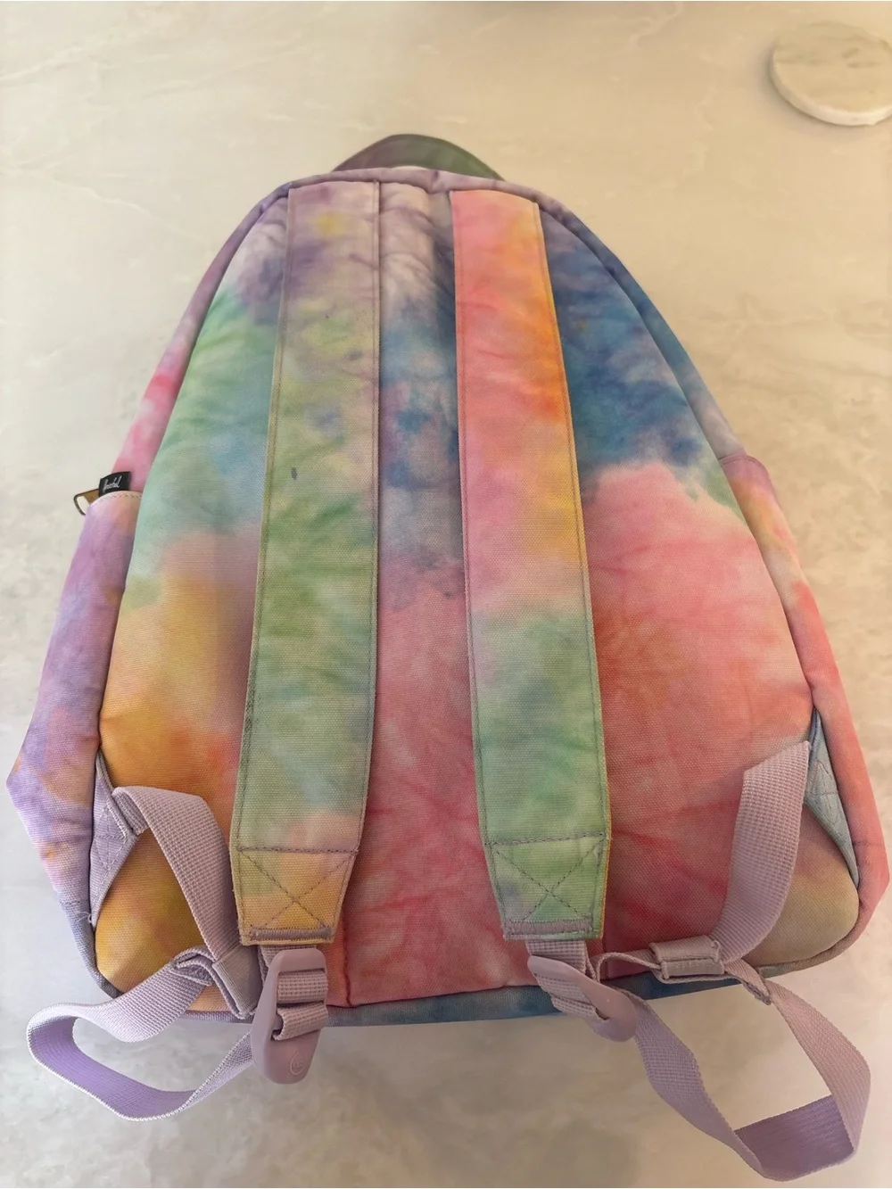 Herschel Supply Company Tie-Dye Pastel Backpack with Red Sequin Heart